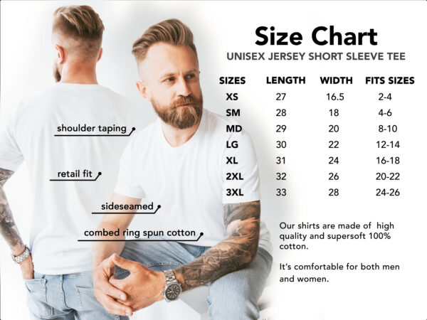 Free Unisex Size Chart