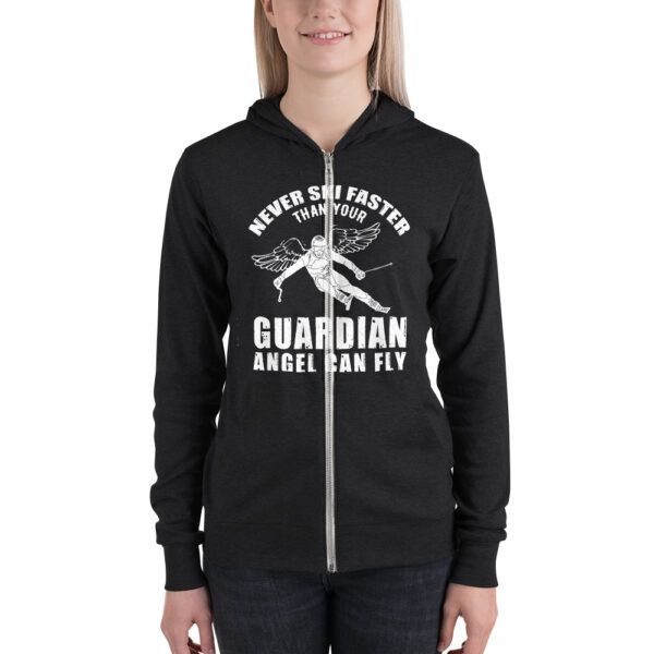 unisex lightweight zip hoodie charcoal black triblend front 63b3450d04f6b